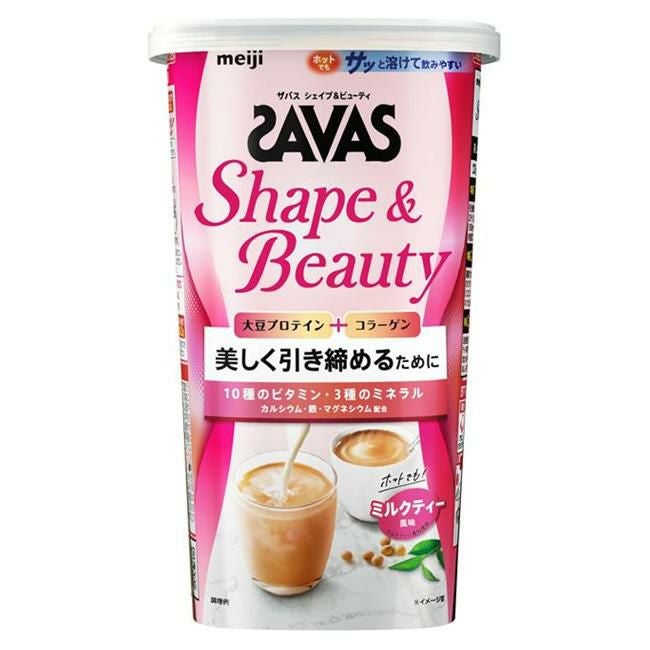 ザバス(SAVAS)　フォーウーマン　シェイプ&ビューティ　ミルクティー風味　12食分　252g　【明治】1