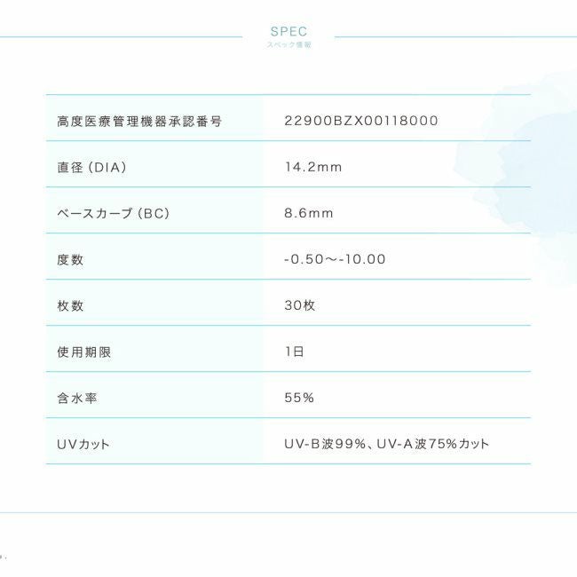 フェリアモ　feliamo　クリア　コンタクトレンズ　ワンデー　30枚　［白石麻衣　クリアコンタクト]　1day　高度管理医療機器　【PIA】4