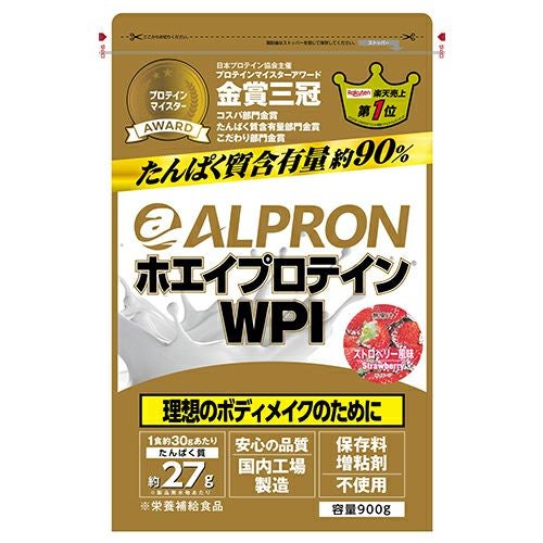アルプロン　ホエイプロテイン　WPI　ストロベリー風味　900g　【アルプロン】1