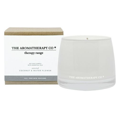 セラピーレンジ　エッセンシャルオイルソイワックスキャンドル　ココナッツ＆ウォーターフラワー　アンワインド・くつろぎ　260g1