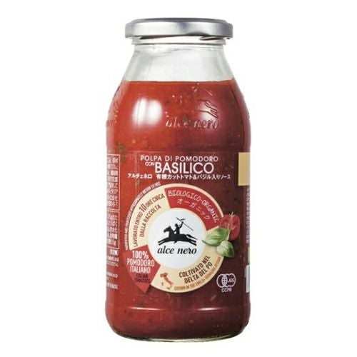 アルチェネロ　有機カットトマト&バジル入りソース　500g　【日仏貿易】1