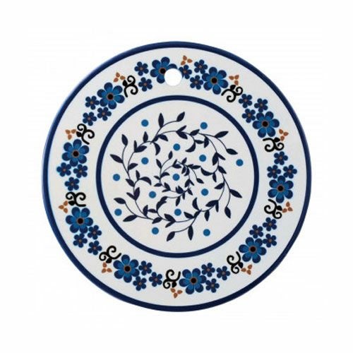 陶器製の鍋敷き　ブーケ　丸型 【コモライフ】1