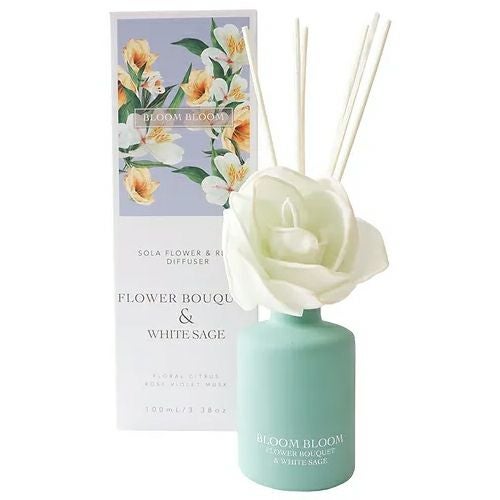 BLOOM BLOOM ブルームブルーム　ソラフラワーディフューザー　フラワーブーケ&ホワイトセージ　100ml　【三和トレーディング】1