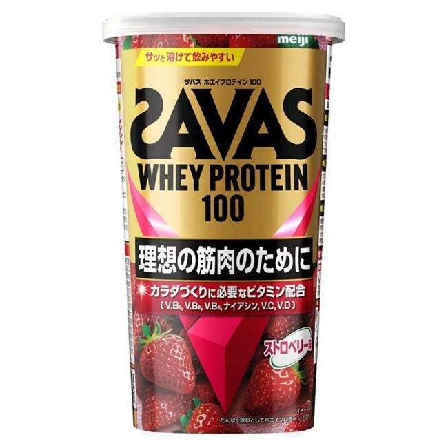 ザバス(SAVAS)　ホエイプロテイン100　ストロベリー風味　280g　【明治】1