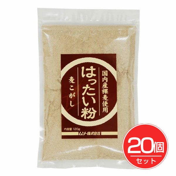 国内産裸麦使用　はったい粉　120g×20個セット　【ムソー】1
