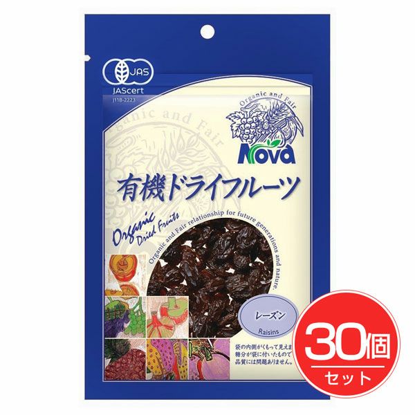 有機ドライフルーツ　レーズン　120g×30個セット　【ノヴァ】1