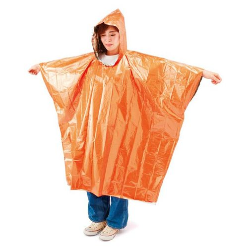 静音アルミポンチョ（オレンジ）巾着付き　ST-53　【サンウエイ】4