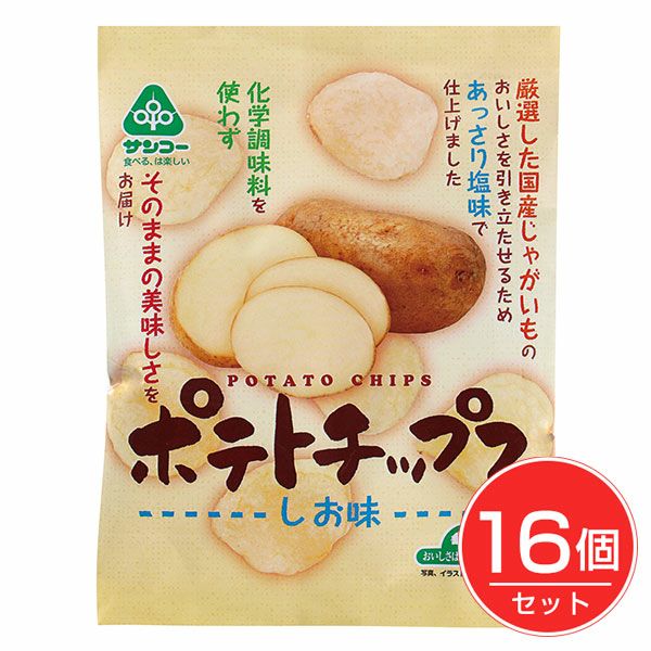ポテトチップス　しお味　60g×16個セット　【サンコー】1