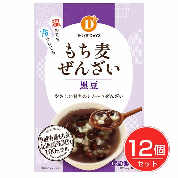 だいずデイズ　黒豆もち麦ぜんざい　140g×12個セット1