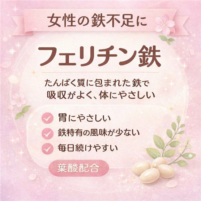 フェリチン鉄＋葉酸　60粒 ×3個セット (合計60日分)  【ユニマットリケン】2