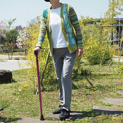 バンブーステッキ ワイド　ワインレッド　【竹虎】3