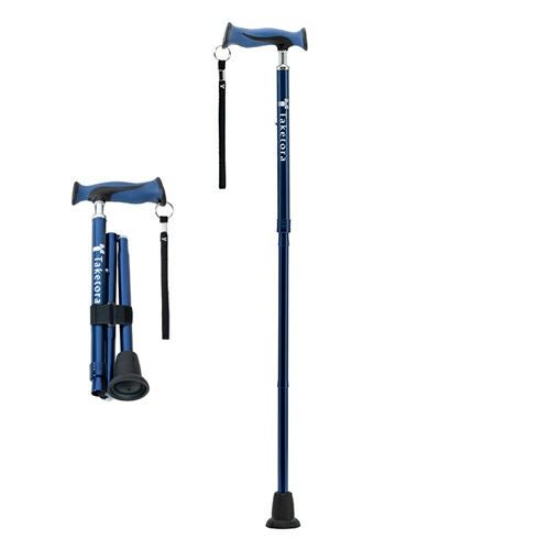 バンブーステッキ 折りたたみ杖　ネイビー　【竹虎】2