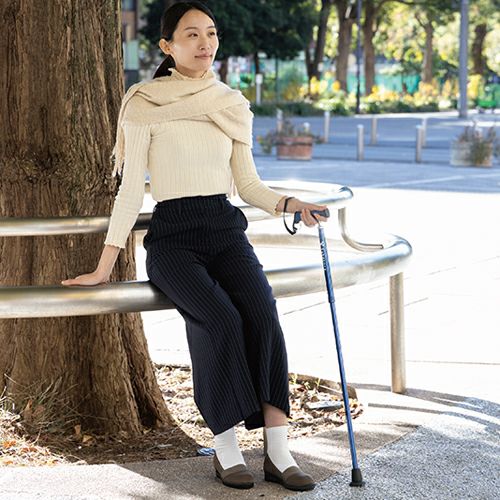 バンブーステッキ 折りたたみ杖　ネイビー　【竹虎】5