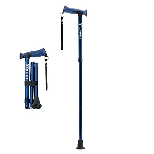 バンブーステッキ ワイド折りたたみ杖　ネイビー　【竹虎】2