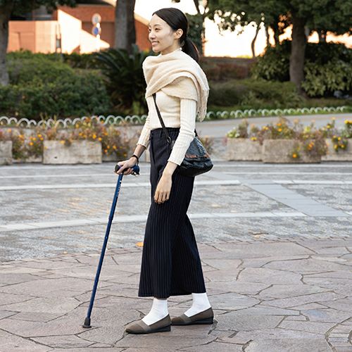 バンブーステッキ ワイド折りたたみ杖　ネイビー　【竹虎】5