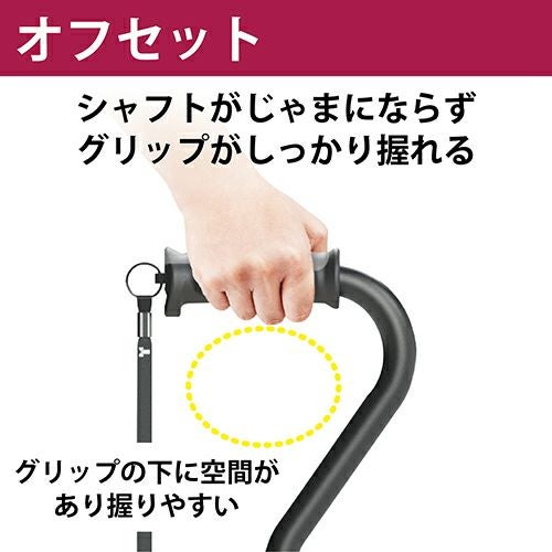 バンブーステッキ オフセット多点杖　ブラック　【竹虎】2