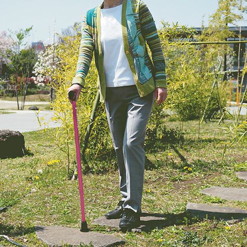 バンブーステッキ ワイド　ピンク　【竹虎】3