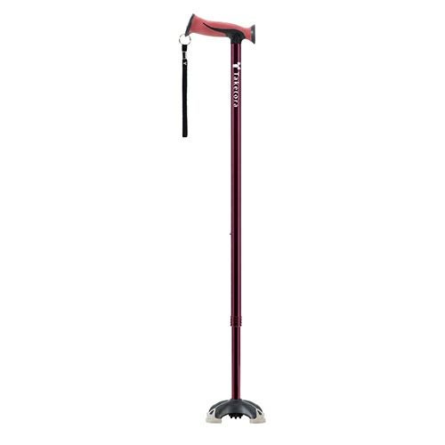 バンブーステッキ ワイド多点杖　ワインレッド　【竹虎】1