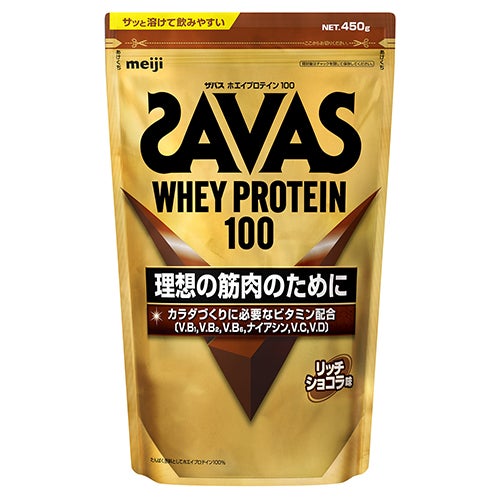 ザバス(SAVAS)　ホエイプロテイン100　リッチショコラ味　450g　【明治】1