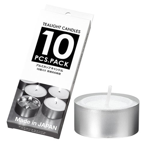 日本製のキャンドルアルミカップ　ティーライトティン　10個入り　【カメヤマ】1