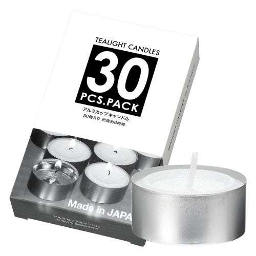 日本製のキャンドルアルミカップ　ティーライトティン　30個入り　【カメヤマ】1