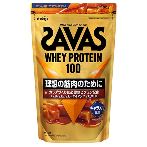 ザバス(SAVAS)　ホエイプロテイン100　キャラメル風味　450g　【明治】1