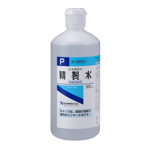 精製水Ｐ　ワンタッチ式キャップ　500mL【健栄製薬】1