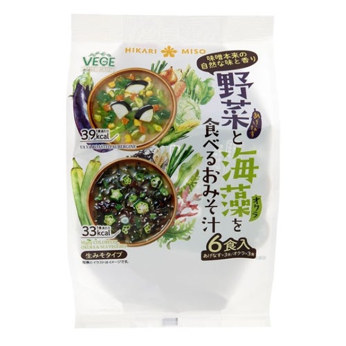 野菜と海藻を食べるおみそ汁　6食　【ひかり味噌??】1