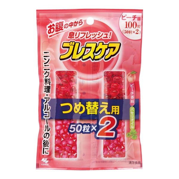 ブレスケア　ピーチ　つめ替え用　100粒【小林製薬】1