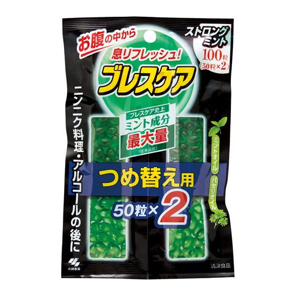 ブレスケア　ストロングミント　つめ替え用　100粒【小林製薬】1